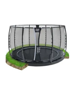 EXIT Dynamic ground level trampoline ø366cm with safety...