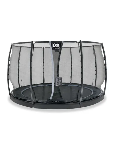 EXIT Dynamic ground level trampoline ø366cm with safety net - black Esterno Rotondo Molla elicoidale Trampolino interrato