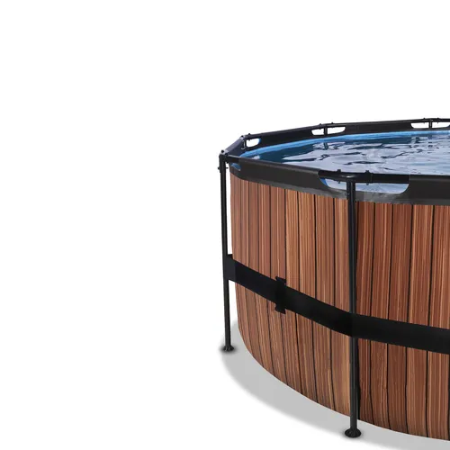 EXIT Wood pool ø488x122cm with sand filter pump...
