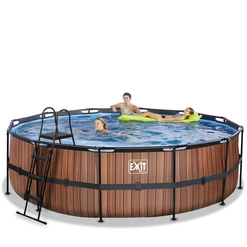 EXIT Wood pool ø488x122cm with sand filter pump...