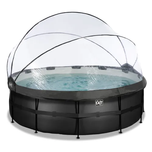 EXIT Black Leather pool ø427x122cm with dome...