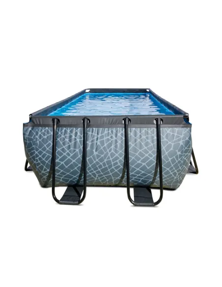 EXIT Piscina "Stone" 540x250x122cm con pompa a filtro - Grigia