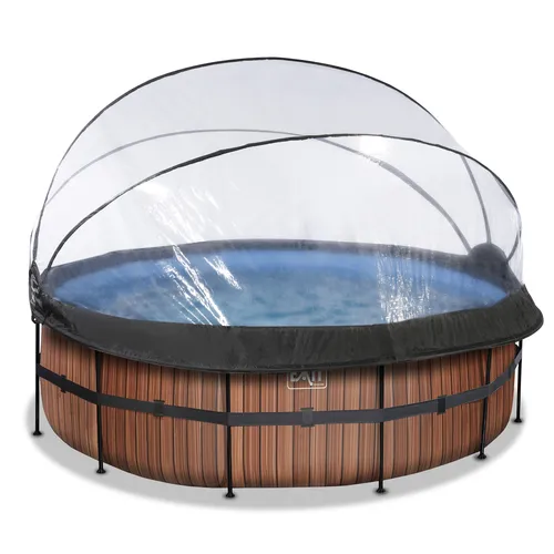 EXIT Wood pool ø427x122cm with dome and sand...