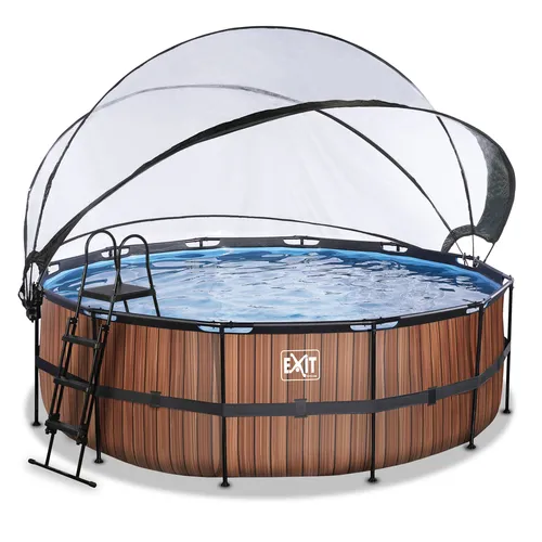 EXIT Wood pool ø427x122cm with dome and sand...