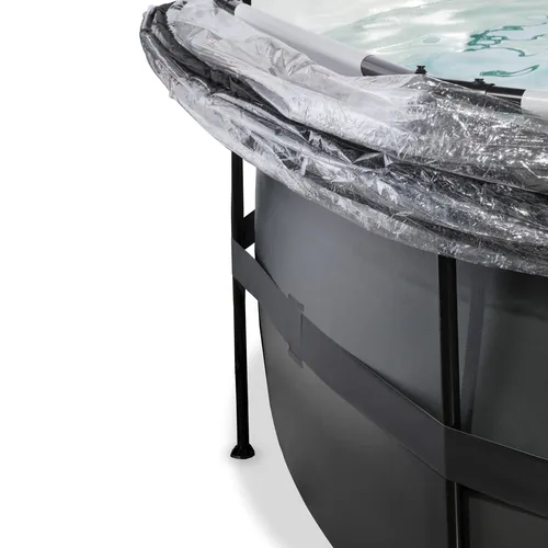 EXIT Black Leather pool ø427x122cm with dome...
