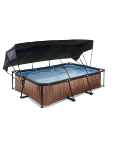 EXIT Wood pool 300x200x65cm with canopy and filter pump -...