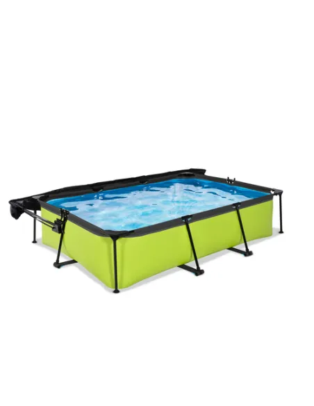 EXIT Lime pool 300x200x65cm with canopy and filter pump - green Piscina con bordi Piscina rettangolare 3700 L Verde