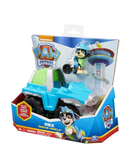 PAW Patrol , Veicolo da salvataggio di Rex, Veicolo e personaggio di Rex, Giochi per bambini dai 3 anni in su