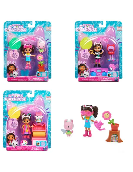Gabby's Dollhouse Gabby‘s Dollhouse, set Art Studio con 2 personaggi giocattolo, 2 accessori, scatola con sorpresa e mobile, g