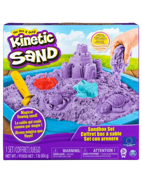 Kinetic Sand Playset Castelli di Sabbia Sabbia cinetica con vaschetta Sabbia magica Sabbia colorata a sorpresa 454gr 3 formine i