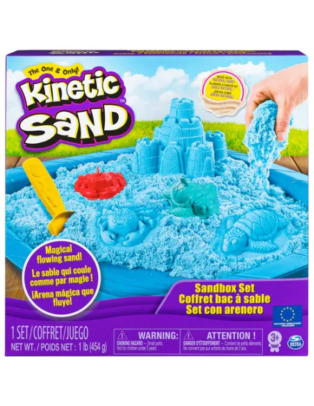Kinetic Sand Playset Castelli di Sabbia Sabbia cinetica con vaschetta Sabbia magica Sabbia colorata a sorpresa 454gr 3 formine i