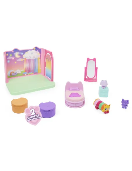 Gabby's Dollhouse , La camera da letto di Cuscigatta, mini playset stanze della casa, giochi per bambini dai 3 anni in su