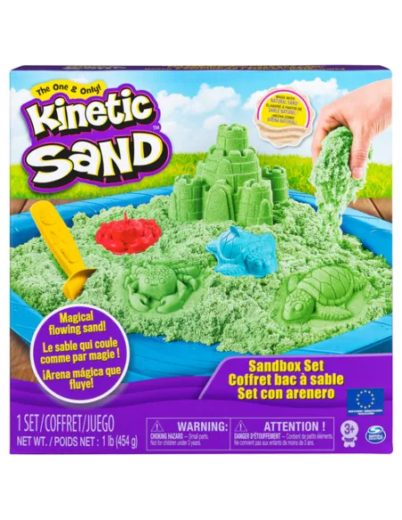 Kinetic Sand Playset Castelli di Sabbia Sabbia cinetica con vaschetta Sabbia magica Sabbia colorata a sorpresa 454gr 3 formine i
