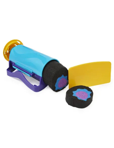 Kinetic Sand |Set Slice N' Surprise | Sabbia cinetica 380gr | Sabbia magica | Sabbia colorata nera, rosa e blu | 7 accessori e s