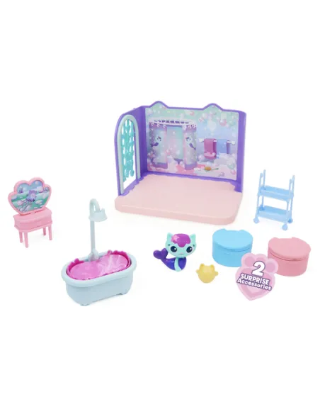 Gabby's Dollhouse , La sala da bagno di Siregatta, mini playset stanze della casa, giochi per bambini dai 3 anni in su