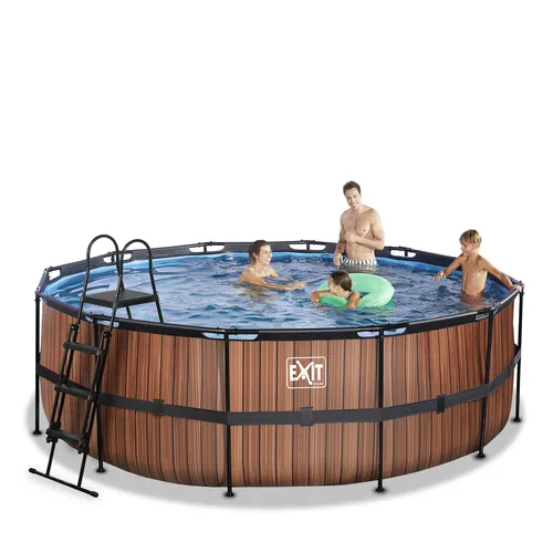 EXIT Wood pool ø427x122cm with sand filter pump...