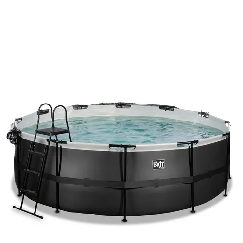EXIT Black Leather pool ø427x122cm with dome...