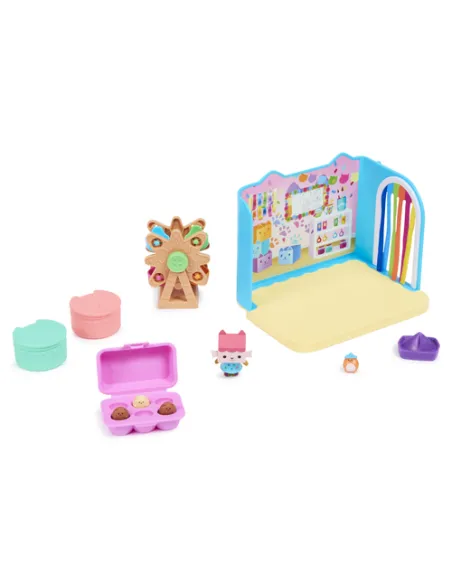 Gabby's Dollhouse , Stanza Baby Box Craft-a-riffic con il personaggio gatto Baby Scatola, accessori, mobili e scatole con sorpre