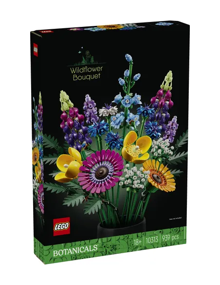 LEGO Botanicals 10313 Bouquet Fiori Selvatici Finti con Papaveri e Lavanda Artificiali, Regalo Adulti da Collezione Botanica