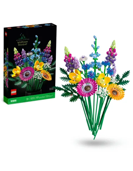 LEGO Botanicals 10313 Bouquet Fiori Selvatici Finti con Papaveri e Lavanda Artificiali, Regalo Adulti da Collezione Botanica