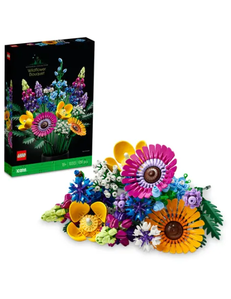 LEGO Botanicals 10313 Bouquet Fiori Selvatici Finti con Papaveri e Lavanda Artificiali, Regalo Adulti da Collezione Botanica
