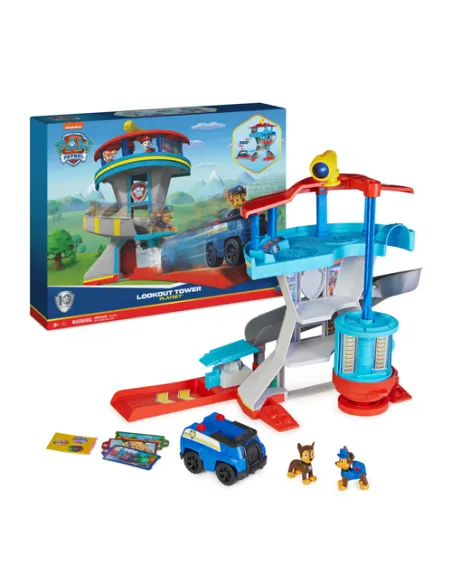 PAW Patrol Quartier Generale, Set di gioco Torre di Controllo, 2 Personaggi di Chase, auto della polizia di Chase e accessori, G