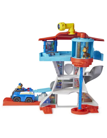PAW Patrol Quartier Generale, Set di gioco Torre di Controllo, 2 Personaggi di Chase, auto della polizia di Chase e accessori, G
