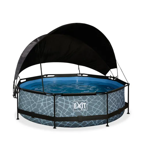 EXIT Stone pool ø300x76cm with canopy and...