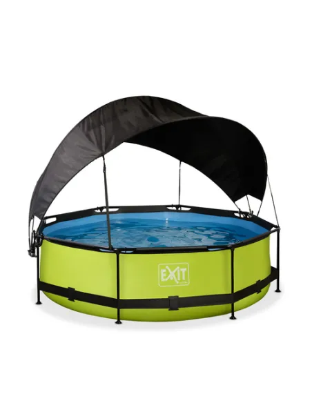 EXIT Lime pool ø300x76cm with canopy and filter pump - green Piscina con bordi Piscina rotonda 4383 L Verde