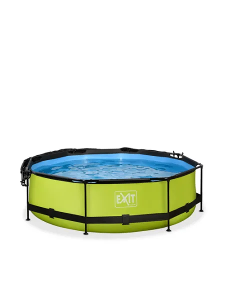 EXIT Lime pool ø300x76cm with canopy and filter pump - green Piscina con bordi Piscina rotonda 4383 L Verde