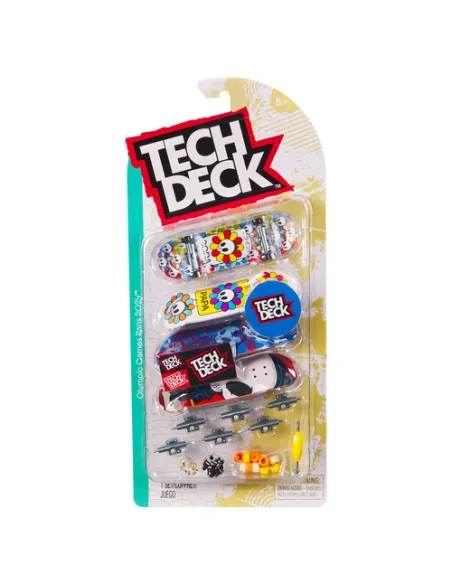 Tech Deck , Giochi Olimpici Parigi 2024, set da 4 fingerboard Ultra DLX, mini skateboard da collezione personalizzabili, giocatt