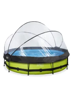 EXIT Lime pool ø360x76cm with dome and filter pump -...