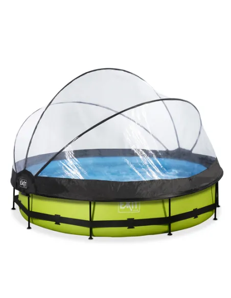 EXIT Lime pool ø360x76cm with dome and filter pump - green Piscina con bordi Piscina rotonda 6125 L Verde