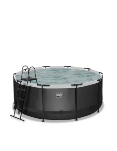 EXIT Black Leather pool ø360x122cm with filter pump -...