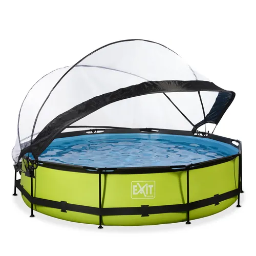 EXIT Lime pool ø360x76cm with dome and filter...