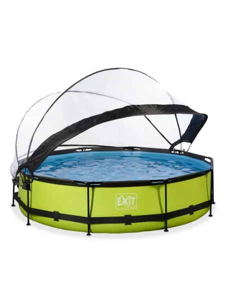 EXIT Lime pool ø360x76cm with dome and filter pump - green Piscina con bordi Piscina rotonda 6125 L Verde