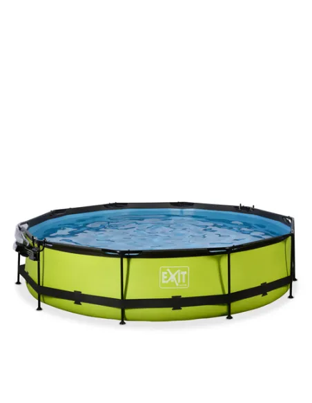 EXIT Lime pool ø360x76cm with dome and filter pump - green Piscina con bordi Piscina rotonda 6125 L Verde