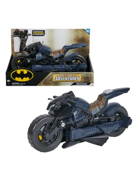 DC Comics , Veicolo Batman Adventures 2 in 1, Batcycle Trasformabile, Macchina Batman Compatibile con Tutte le Action Figure Bat
