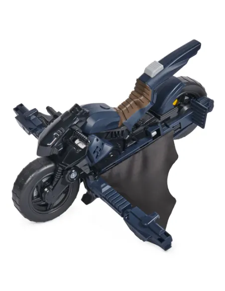 DC Comics , Veicolo Batman Adventures 2 in 1, Batcycle Trasformabile, Macchina Batman Compatibile con Tutte le Action Figure Bat