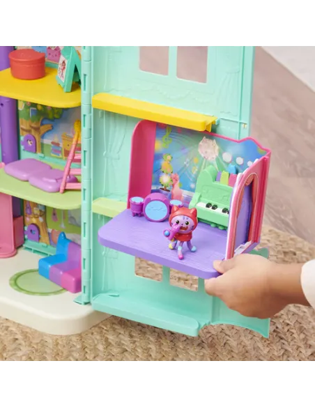 Gabby's Dollhouse , Groovy Music Room con personaggio Daniel James Catnip, 2 accessori, 2 mobili e 2 scatole con sorpresa, gioca