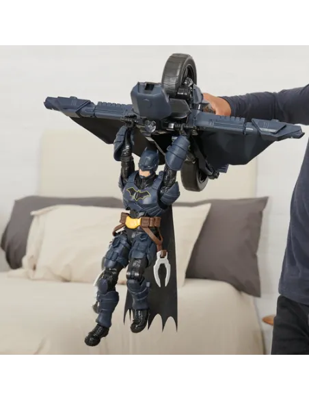 DC Comics , Veicolo Batman Adventures 2 in 1, Batcycle Trasformabile, Macchina Batman Compatibile con Tutte le Action Figure Bat