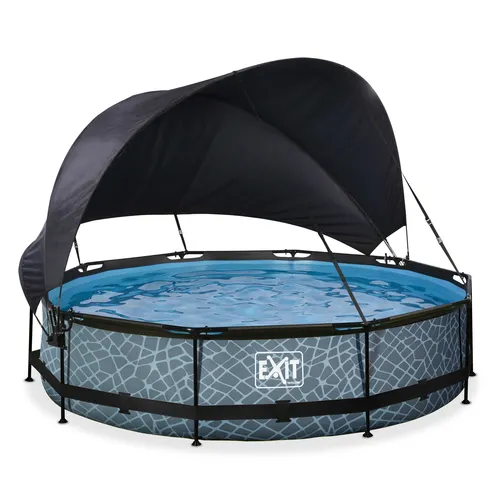 EXIT Stone pool ø360x76cm with canopy and...