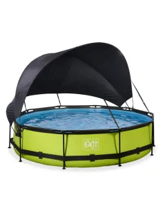 EXIT Lime pool ø360x76cm with canopy and filter pump -...