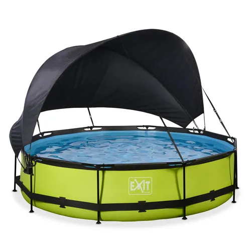 EXIT Lime pool ø360x76cm with canopy and filter...