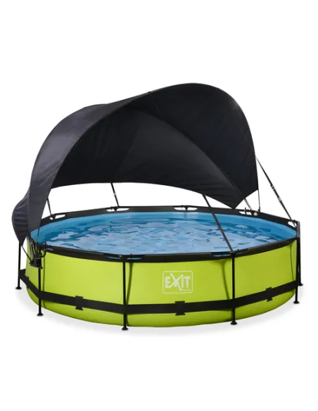 EXIT Lime pool ø360x76cm with canopy and filter pump - green Piscina con bordi Piscina rotonda 6125 L Verde