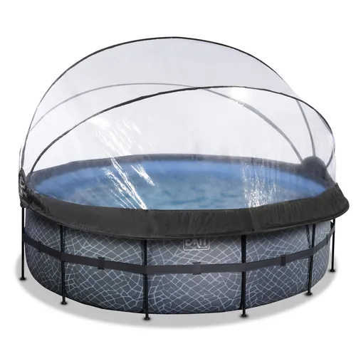 EXIT Stone pool ø427x122cm with dome and sand...