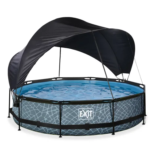 EXIT Stone pool ø360x76cm with canopy and...