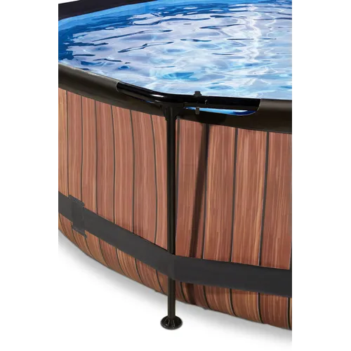 EXIT Wood pool ø360x76cm with canopy and filter...