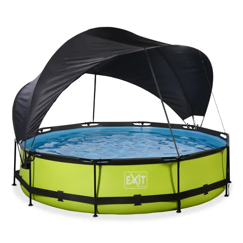 EXIT Lime pool ø360x76cm with canopy and filter...