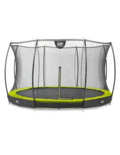 EXIT Silhouette ground trampoline ø427cm with safety net - green Esterno Rotondo Molla elicoidale Trampolino interrato